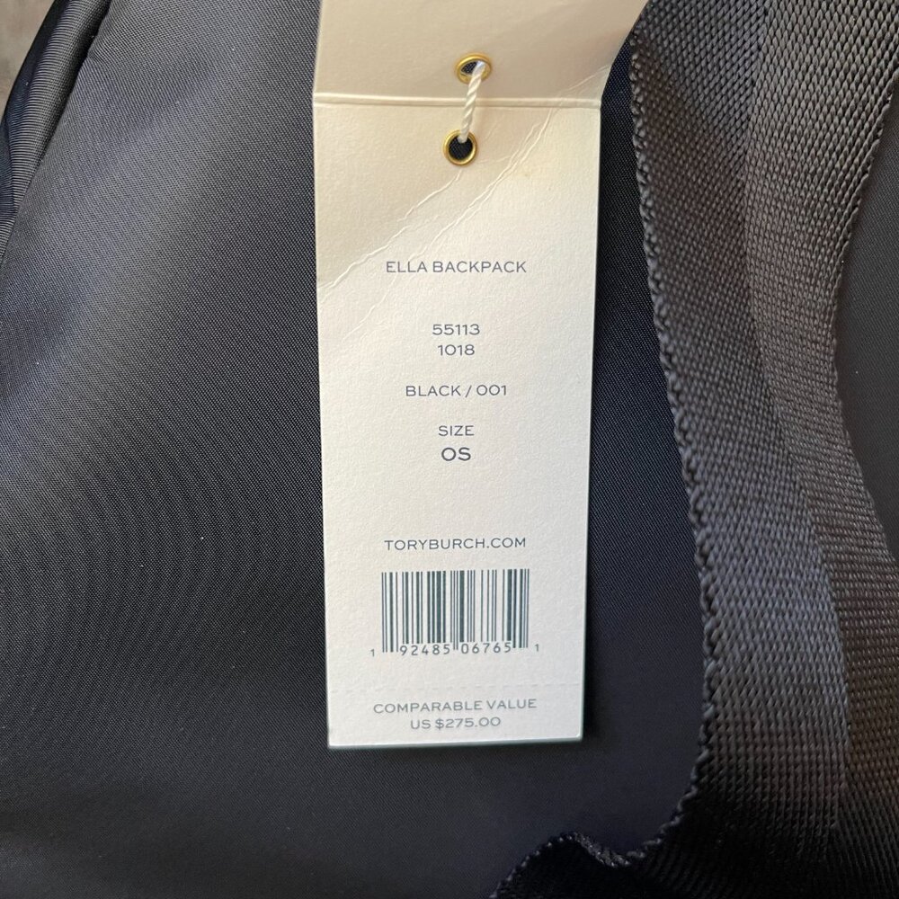 Tory Burch Black Nylon Backpack black NWT - Picture 4 of 6